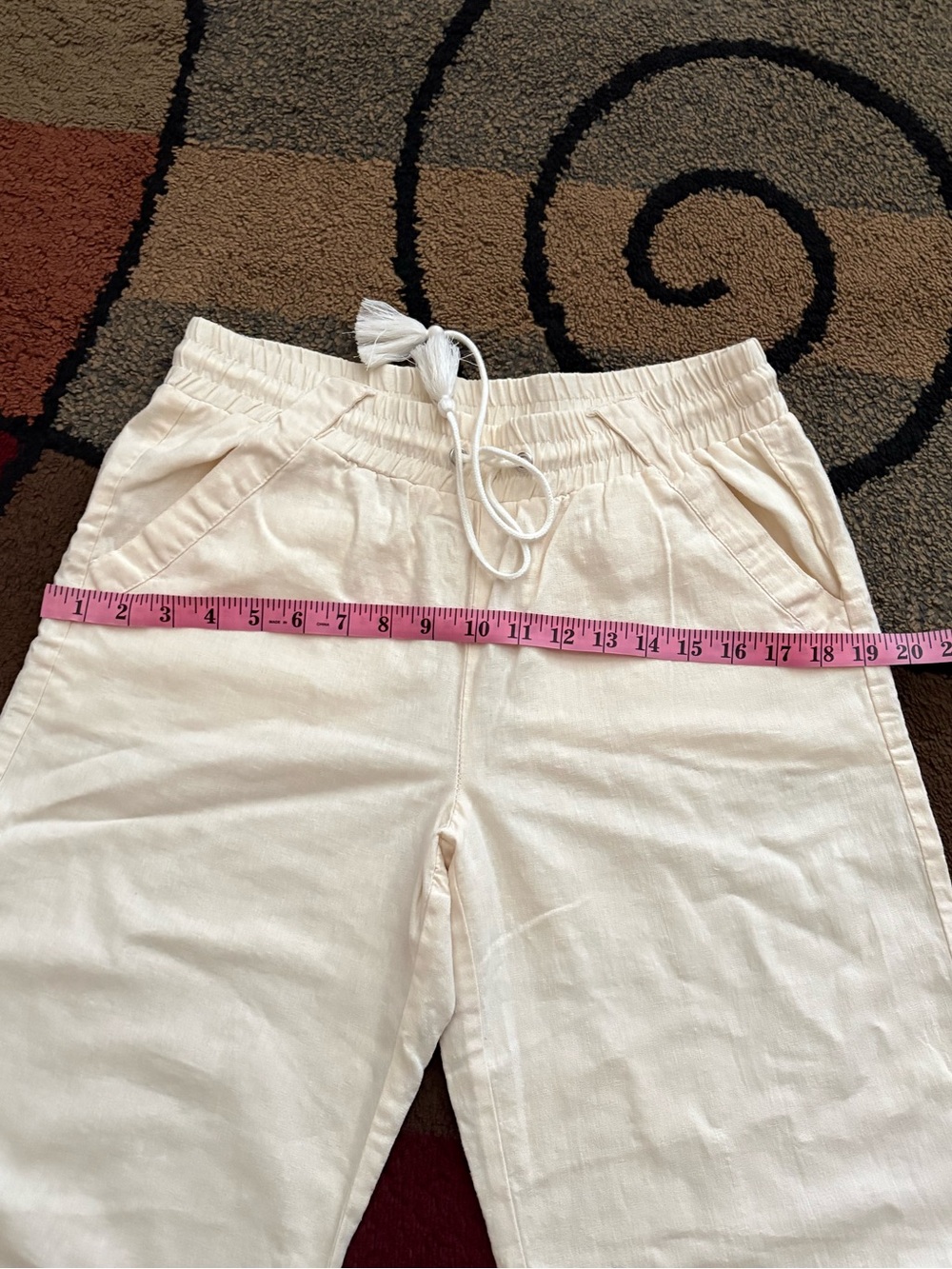 Rewind Cream Straight-Leg Linen Drawstring Pants - Picture 8 of 8